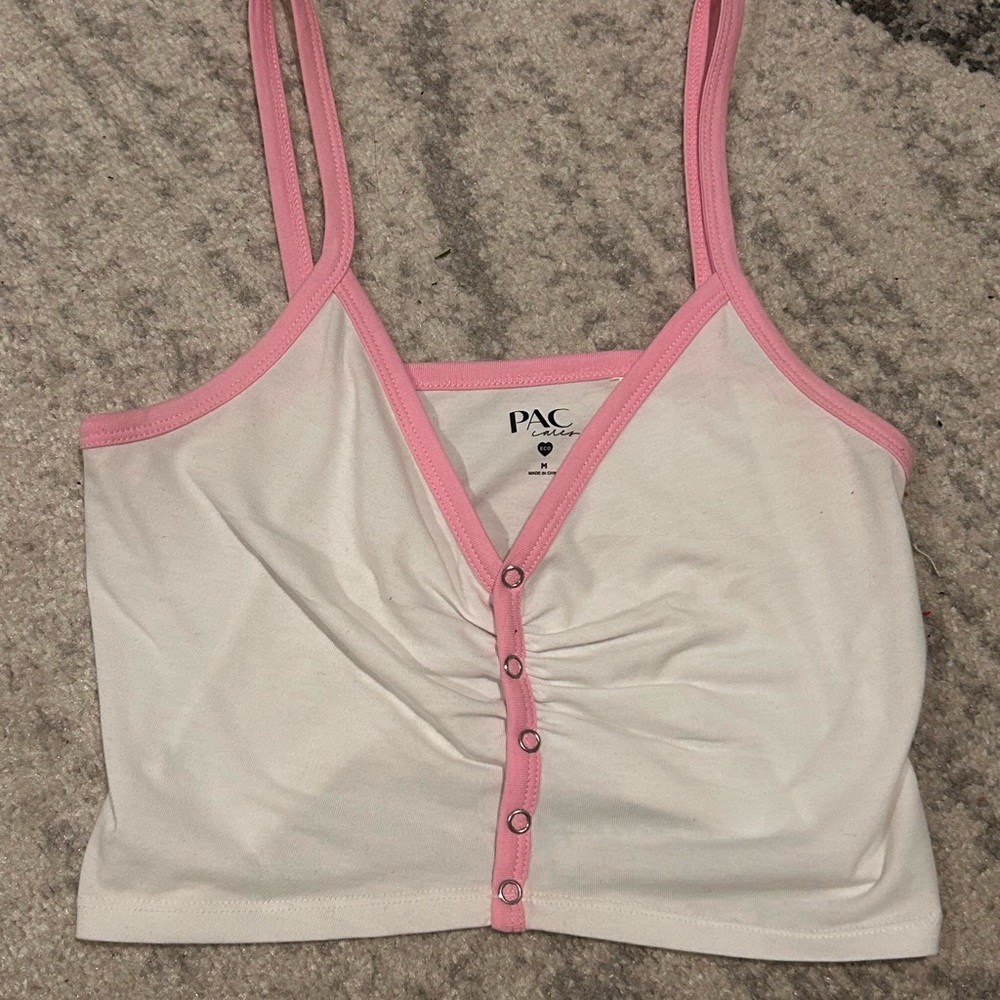 PacSun White and Cream Ruched Camisole